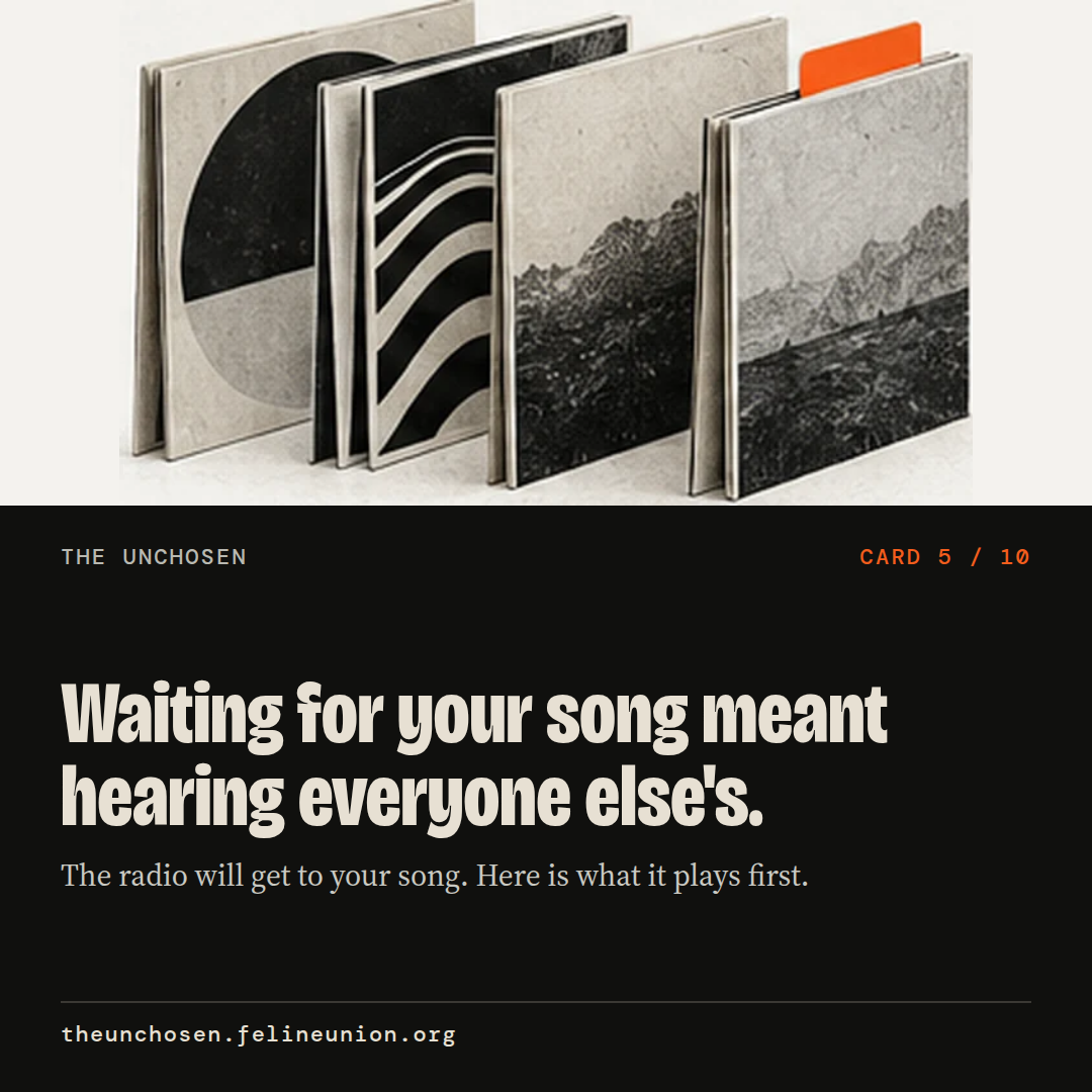 Waiting for your song meant hearing everyone else's. The radio will get to your song. Here is what it plays first.